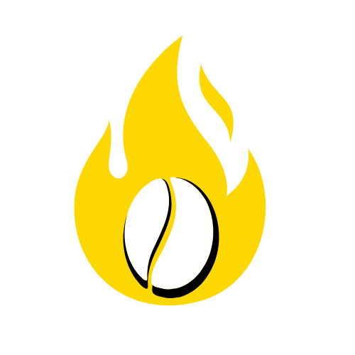 Bold roasted coffee bean in flames  – premium, small-batch, fire-crafted coffee with intense flavor.